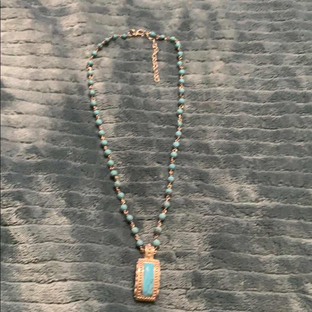 Genuine silver and turquoise beaded necklace